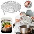 thumbnail image 1 of Steamer Rack Stainless Steel Steaming Rack Steam Tray with Removable Legs for Instant Pressure Cooker Multi-functional Steamer Basket (Silver - 21.5cm), 1 of 7