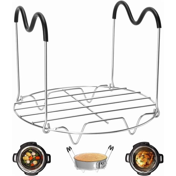 Steamer Rack Trivet with Handles Compatible with Pot Accessories 6 Qt 8 Quart, Cooker Trivet Wire Steam Rack, for Lifting out Whatever Delicious Meats & Veggies You Cook
