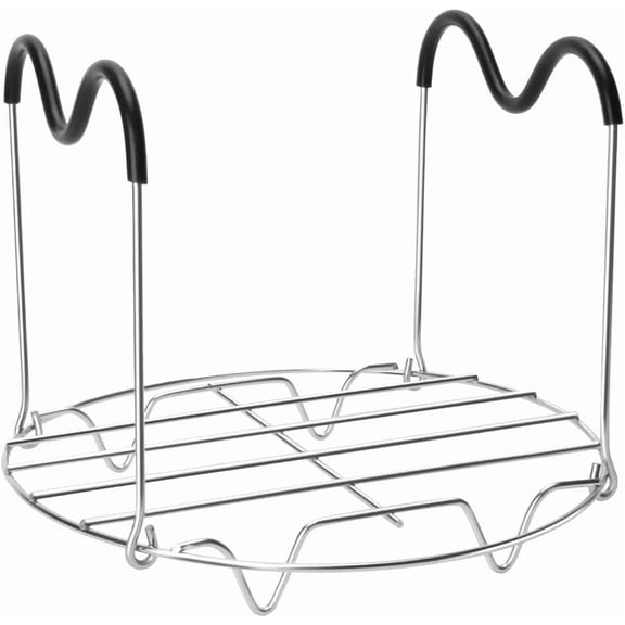 Siloon Steamer Rack Trivet with Silicone Handles, Stainless Steel Steam Rack Compatible with 6-8 Quart Pots or Pressure Cooker, Easy to Lifting out Cheesecake and Whole Chicken