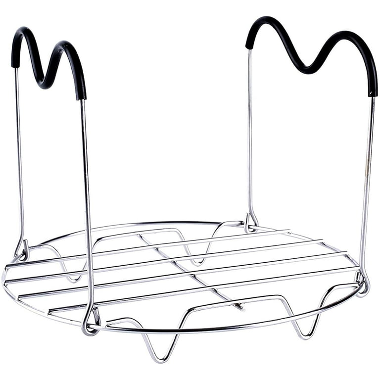 Steamer Rack Trivet With Heat Resistant Silicone Handles