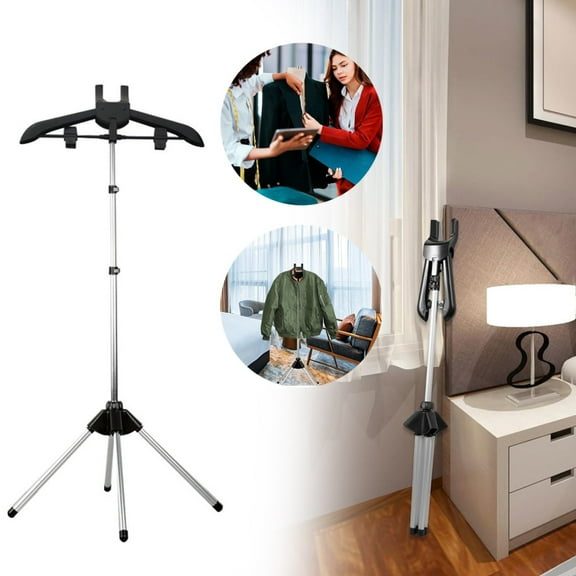 Steamer Stand,Folding Telescopic Clothes Steamer Holder,Height Adjustable Steamer Stand,Portable Clothes Steamer Rack,Steamer Support,Black,1Pc
