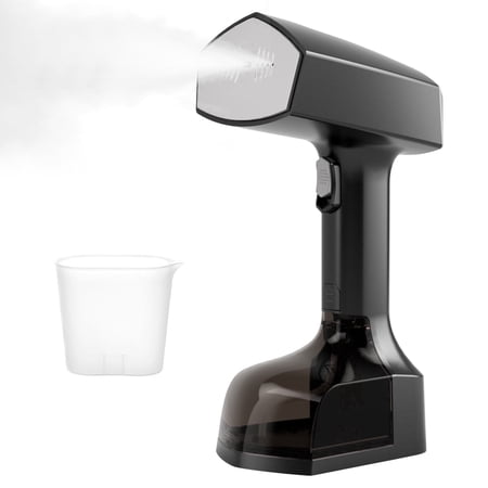 Steamer for Clothes, 1500W Portable Handheld Garment Steamer with Powerful Steam, 15s Fast Heat-up & 3 Steam Settings, 350ml Removable Tank, Black