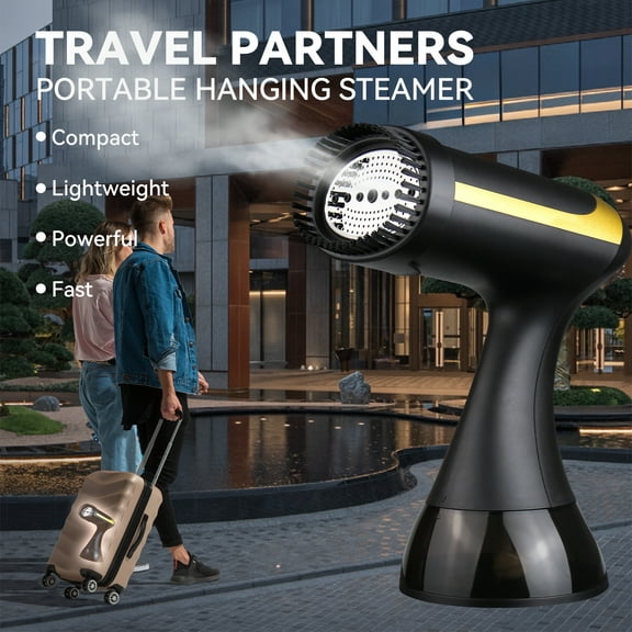 Steamer for Clothes, Portable Handheld Garment Fabric Wrinkles Remover, 25-Second Fast Heat-up, Auto-Off, Large Detachable Water Tank