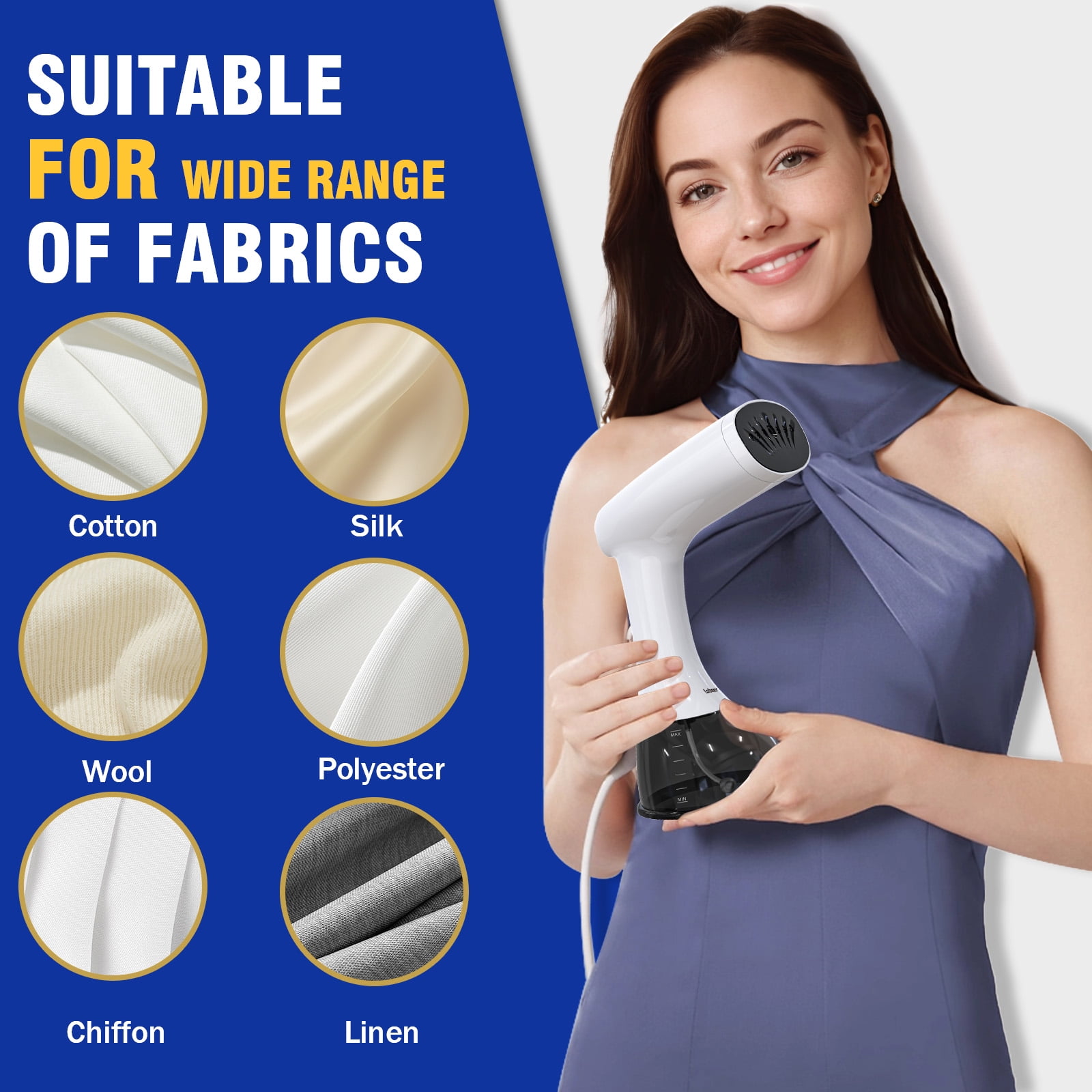 Steamer for Clothes, Portable Travel Steamer & Iron 2 in 1, 3 Adjustable Steam Levels Steamer for Clothes, Portable Travel Steamer & Iron 2 in 1, 3 Adjustable Steam Levels