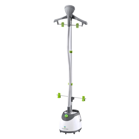 Steamfast SF-567 Full-Size Upright Garment and Fabric Steamer with Clothes Hanger, 1500W, 45-Second Heat Up, 96 Minutes of Continous Steam, 86 fl oz Detachable Water Tank, White