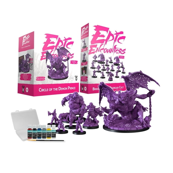 Steamforged Games Epic Encounters Bridge of the Duergar Cult & Circle of the Demon Prince 5e Compatible Board Games with Paint Set (3 Items)