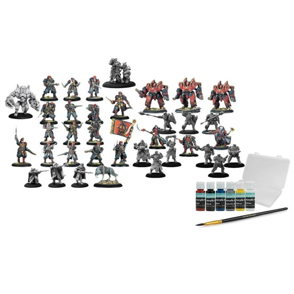 Steamforged Games Warmachine Khador Winter Korps Core Expansion Game Bundle with Steamforged Games Warmachine Khador Winter Korps Auxiliary Expansion Game and Craft Starter Kit (3 Items)