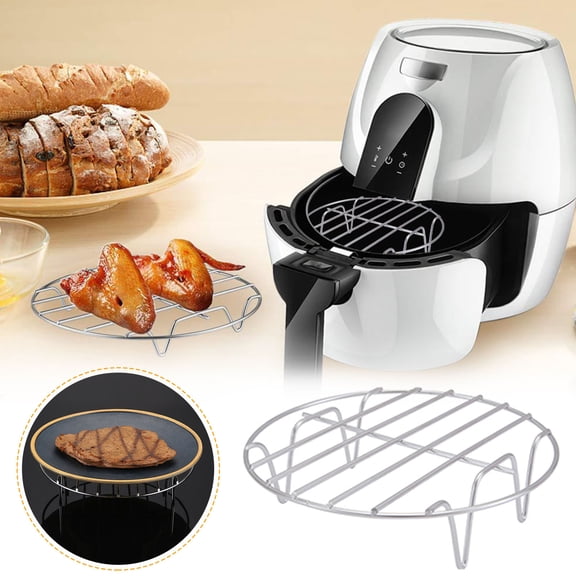 Steaming Rack, Round Food Grade Stainless Steel Steamer Plate for Food Steaming, Stainless Steel Circular Steaming Tray, Stainless Steel Fryer Steaming Rack, Fryer Accessories