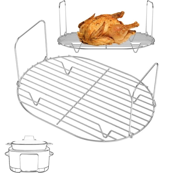 Steaming Rack For Slow Cooker,Tutuviw304 Stainless Steel Rack,Steam and Roast Rack,Roasting Rack Cooling Rack,Reusable Iron Steamer Rack,Stainless Steel Multicooker Accessories