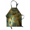 thumbnail image 1 of Steampunk Apron, Fantasy Whirlwind Shaped Mechanic Clockwork Design Abstract Surrealist Image, Unisex Kitchen Bib with Adjustable Neck for Cooking Gardening, Adult Size, Yellow Blue, by Ambesonne, 1 of 4