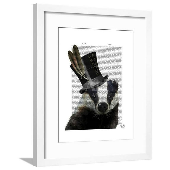 Steampunk Badger in Top Hat, Animals Framed Art Print Wall Art by Fab Funky Sold by Art.Com