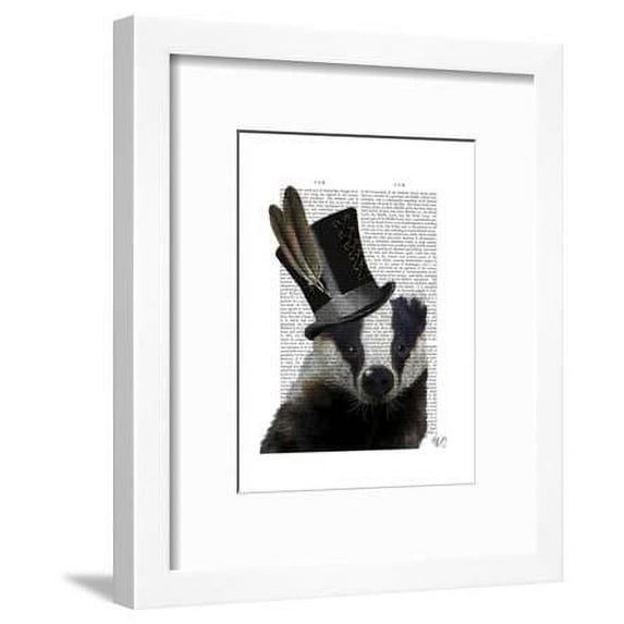 Steampunk Badger in Top Hat, Animals Framed Art Print Wall Art by Fab Funky Sold by Art.Com