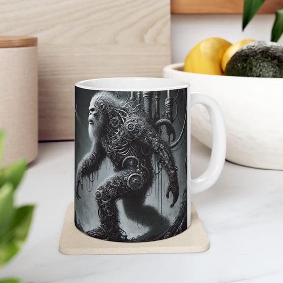 Steampunk Bigfooeramic Mug Unique Sasquatch Lover Gift oz and oz Coffee Mug, Microwave and Dishwasher .