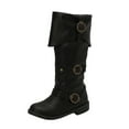 thumbnail image 1 of Steampunk Boots Women's Medieval Gothic Leather Cosplay Halloween Renaissance Shoes, 1 of 9