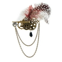 Steampunk Brooch Vintage Gear Chain Jewelry Lapel Pin Unisex Costume