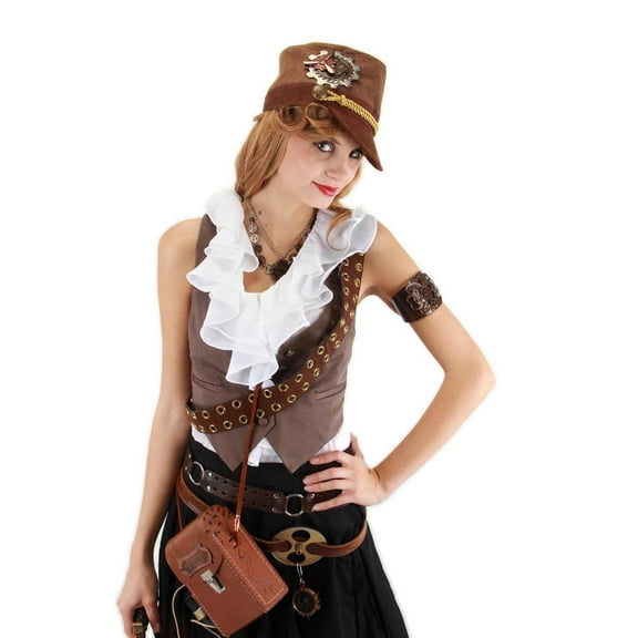Steampunk Brown Cadet Costume Hat Adult One Size
