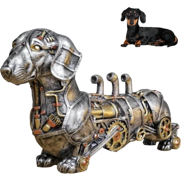 Steampunk Mechanical Bulldog Resin Statue Animal Home Decor for Living Room Coffee Table Entrance Shelf Decor