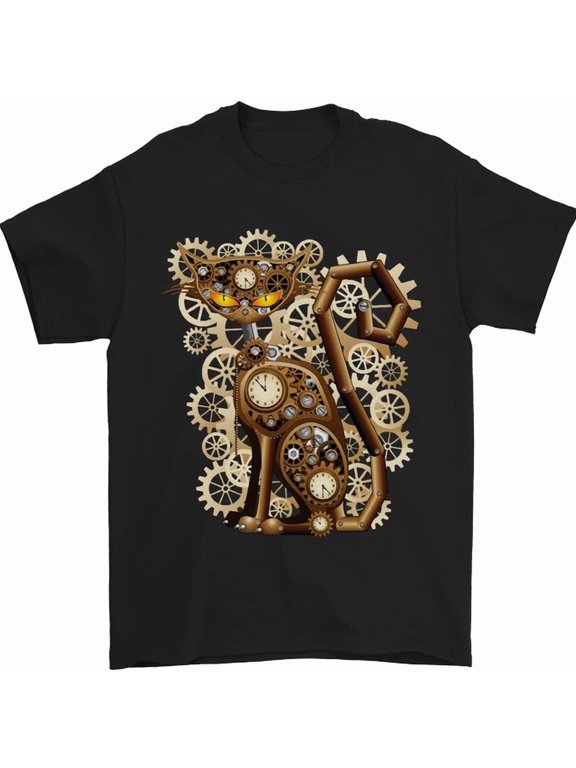 Steampunk Cat Mens Womens S-5XL T-Shirt
