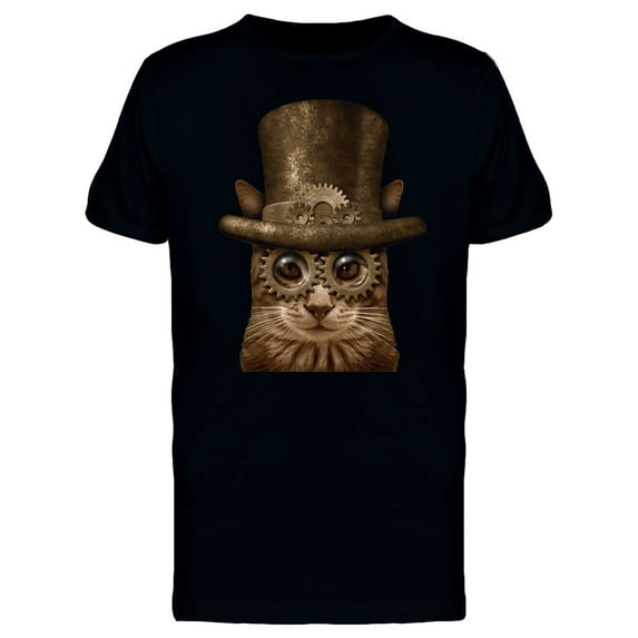 Steampunk Cat T-Shirt Men -Image by Shutterstock, Male Small