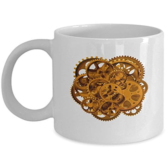 Steampunk 11 oz Coffee Mug - Unique Gift White Ceramic