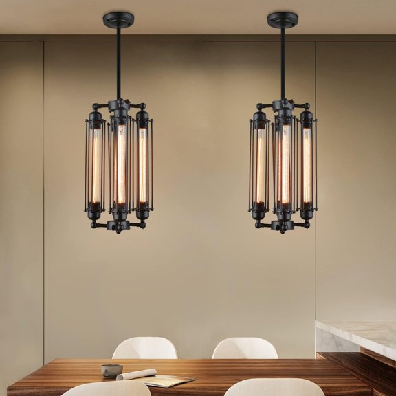 Steampunk Chandelier 2pcs Vintage Pendant Light Loft Ceiling Fixture for Country Hotel Restaurant Bar Creative Ceiling Lamp(4 Heads)