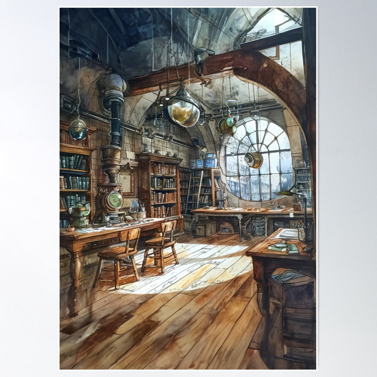 Steampunk Classroom 12 Poster Wall Art, Modern Wall Decor For Living ...