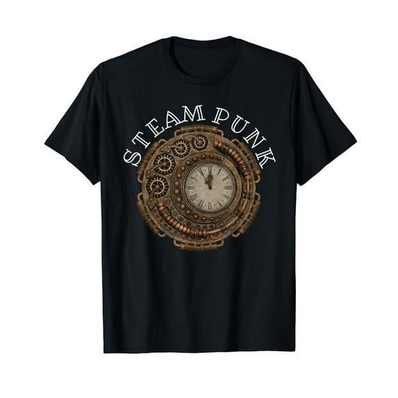 Steampunk Clock Cosplay Sci Fi Fantasy Mechanical Gear Geek Cotton T-Shirt
