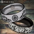 thumbnail image 1 of Steampunk Clock Tungsten Carbide Ring, 1 of 9