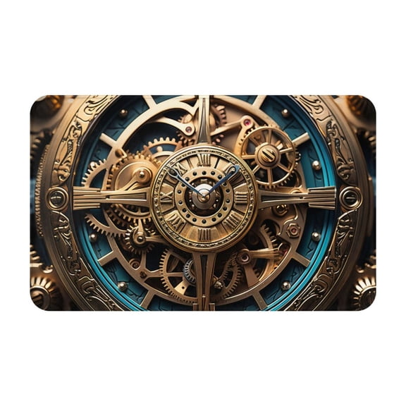 Steampunk Clockwork Wheels Art Front Door Mat Doormat Non Slip Bath Mats 20x31.5 Inch Bathroom Rug Entryway Carpet