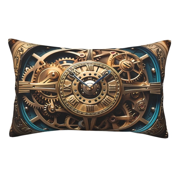 Steampunk Clockwork Wheels Art Pillowcase 14x20 Rectangle Throw Pillow Case Cover Cushion with Hidden Zipper for Sofa Couch Car
