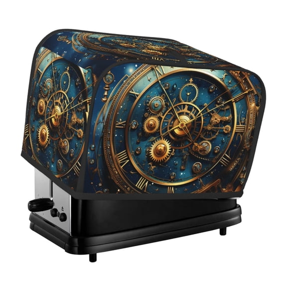 Steampunk Clockwork Wheels Starry 2 Slice Toaster Cover Bread Maker Dust Protective For Small Kitchen Appliance Covers