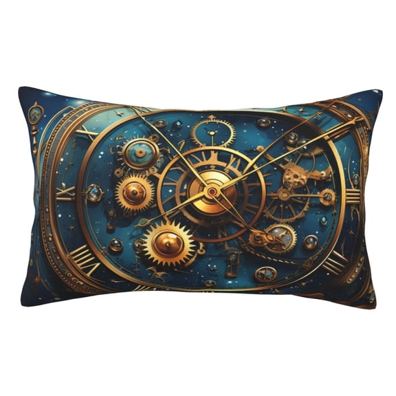 Steampunk Clockwork Wheels Starry Pillowcase 14x20 Rectangle Throw Pillow Case Cover Cushion with Hidden Zipper for Sofa Couch Car