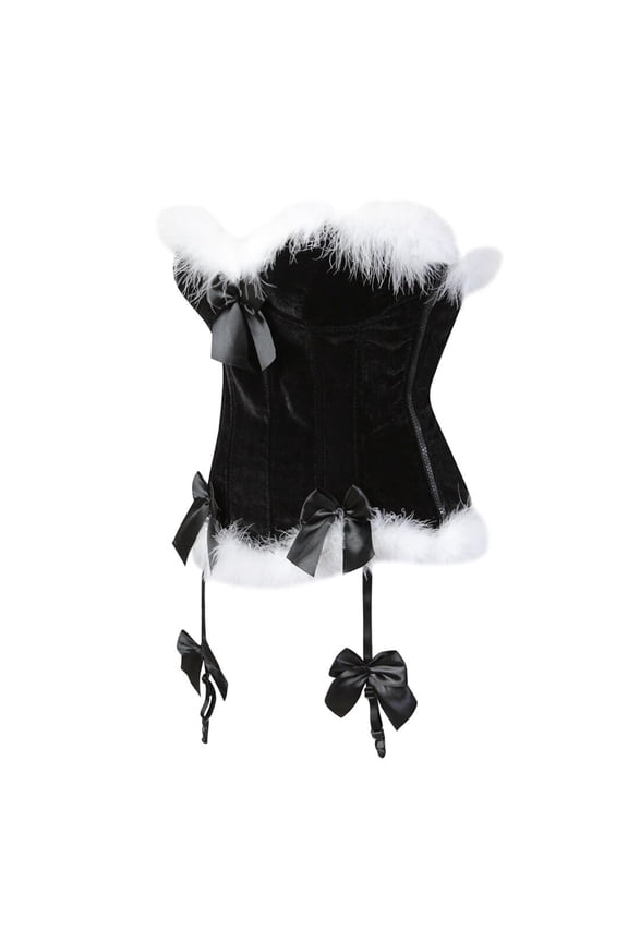 Steampunk Clubwear Christmas Corset Bustier Top Black 3XL