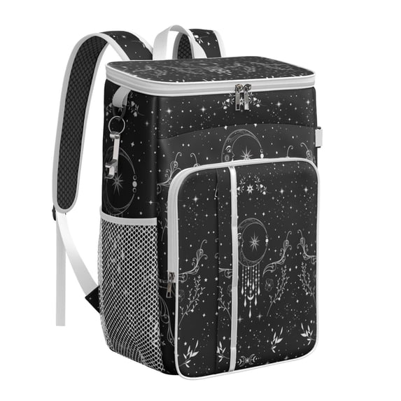 Steampunk Cooler Backpack - Insulated Soft Cooler Bag with Cosmic Art & Astronomical Map Print, 20L Capacity for Outdoor, Travel, Work