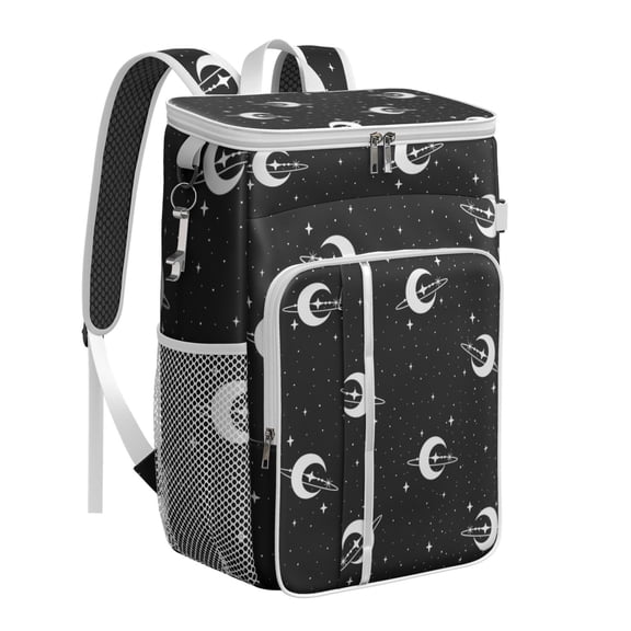 Steampunk Cooler Backpack - Insulated Soft Cooler Bag with Cosmic Art & Astronomical Map Print, 20L Capacity for Outdoor, Travel, Work