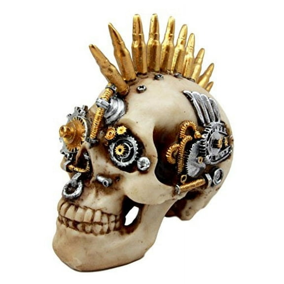 Steampunk Cyborg Punk Rock Aristocrat With Bullet Spikes Hair Figurine 6.75"L