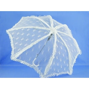 Steampunk Deluxe Lace Costume Umbrella Parasol 37" - White