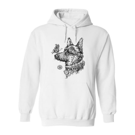 Steampunk Dog Hoodie Men -Image by Shutterstock, Male Medium