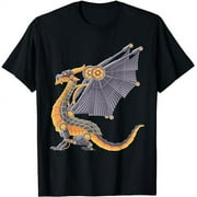Steampunk Dragon Mechanical Gears Fantasy Industrial Goth T-Shirt