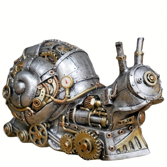 Steampunk Dragon Mechanical Sculpture - Heavy Industrial Resin Decor with Gears & Cogs, Unique Fantasy Gift for Indoor/Outdoor Desktop Ornament