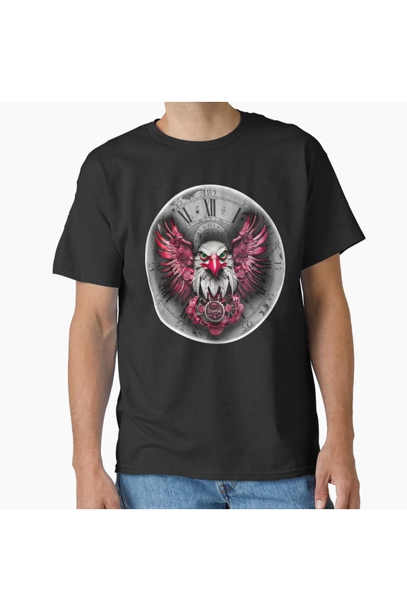 Steampunk Eagle Retro Mechanical Winged Creature Vintage Tech Art Unisex T-Shirt, up to size 5XL