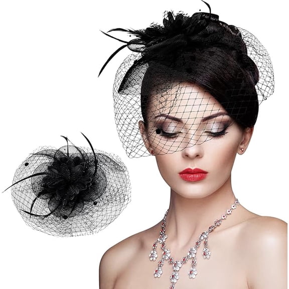 Steampunk Fascinators Hats,Vintage Tea Party Hats,Bridal Wedding Hat Mesh Feather Headpiece