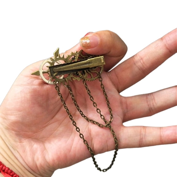 Steampunk Gear Hair Clip Accessories For Women Vintage Gothic Tassels Hairpin