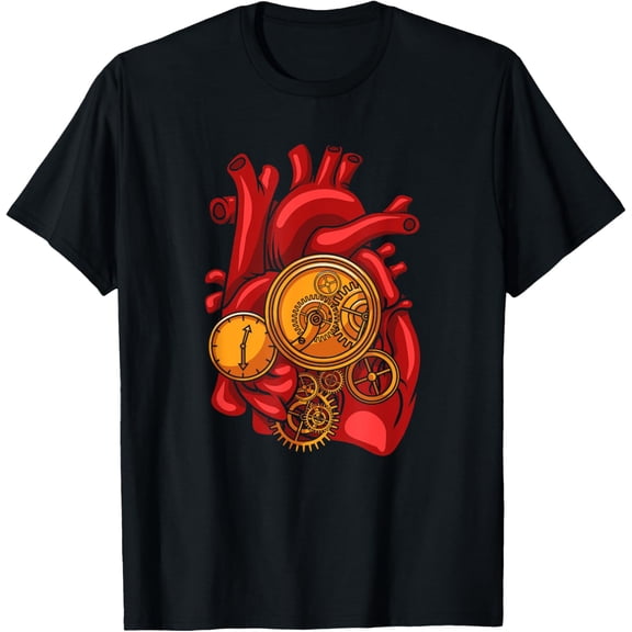 Steampunk Gears Anatomical Heart Clockwork Mechanical Organ T-Shirt