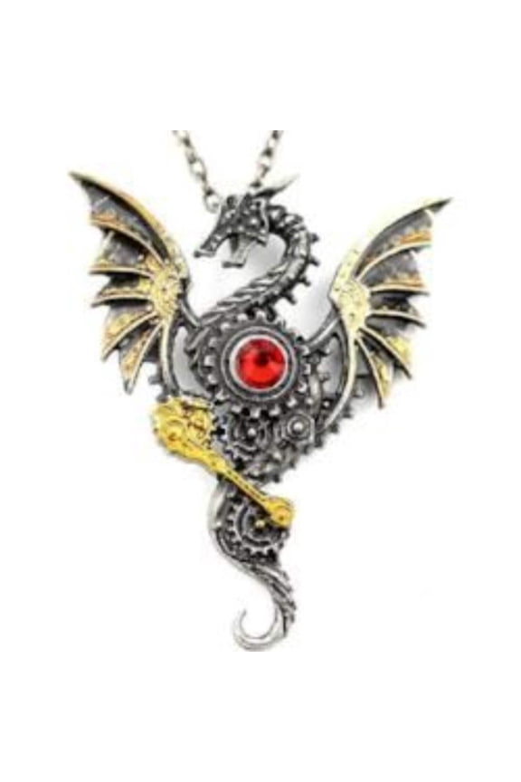 Steampunk Gears Dragon Necklace