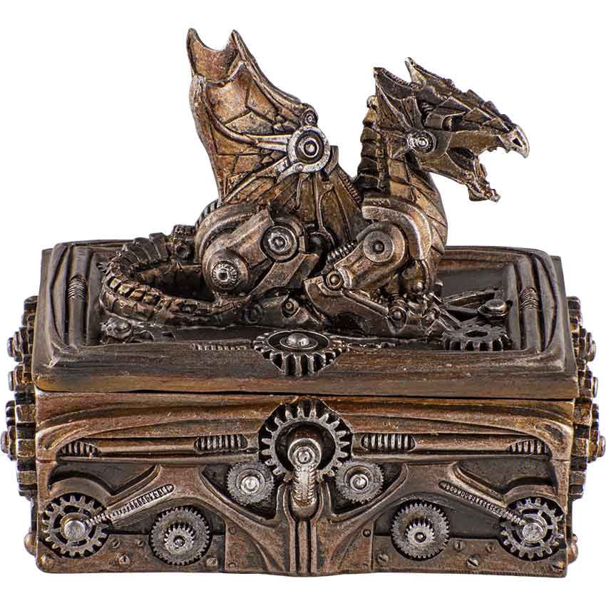 Steampunk Geared Dragon Trinket Box by Medieval Collectibles