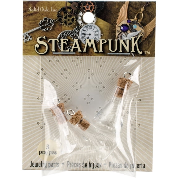 Steampunk Glass Accents 3pk -Erlenmeyer Flasks