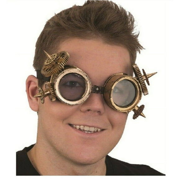 Steampunk Goggles - Gears - Gold Tone - Victorian - Teen Adult