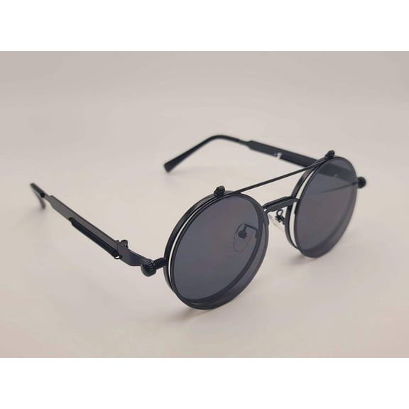 Steampunk Goggles Glasses Round Sunglasses Emo Retro Vintage Black