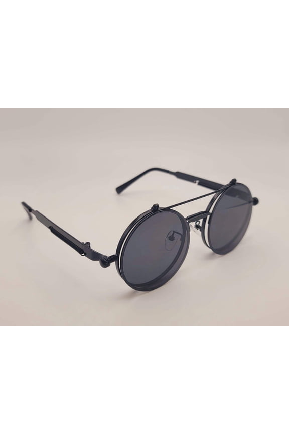 Steampunk Goggles Glasses Round Sunglasses Emo Retro Vintage Black